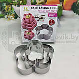 Форма для торта из нержавеющей стали Cake Baking Tool (3 шт) Цветок, фото 5