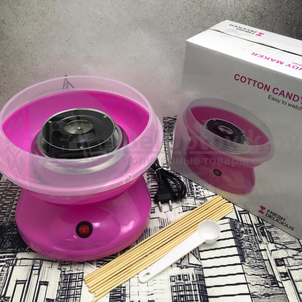 Аппарат для приготовления сладкой ваты Cotton Candy Maker (Коттон Кэнди Мэйкер для сахарной ваты) Розовая - фото 10 - id-p132030913