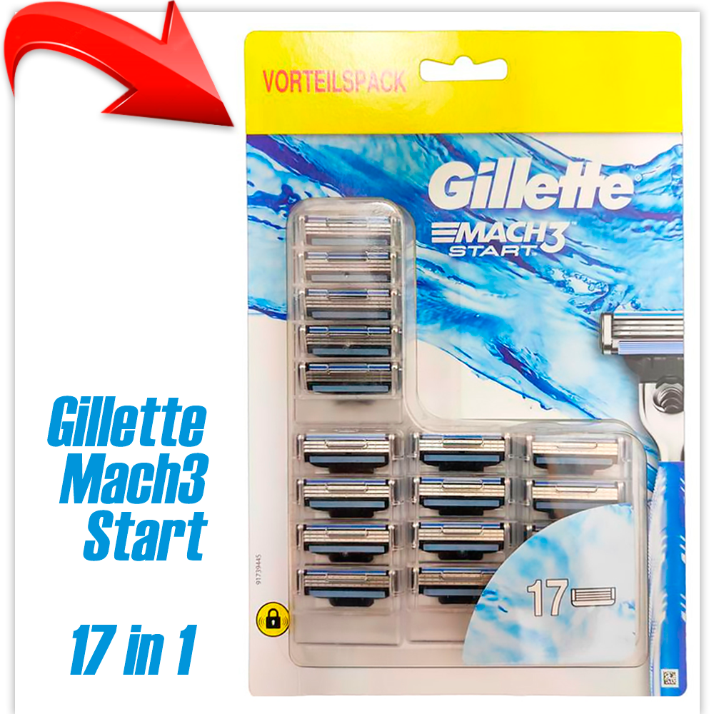 Сменные кассеты для бритья Gillette Mach3 Start (17 шт) - фото 1 - id-p183555099