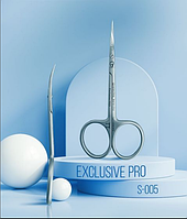 Ножницы маникюрные для кутикулы "Заточка Боровика" EXCLUSIVE PRO S-005 загнутые ручки (1355)