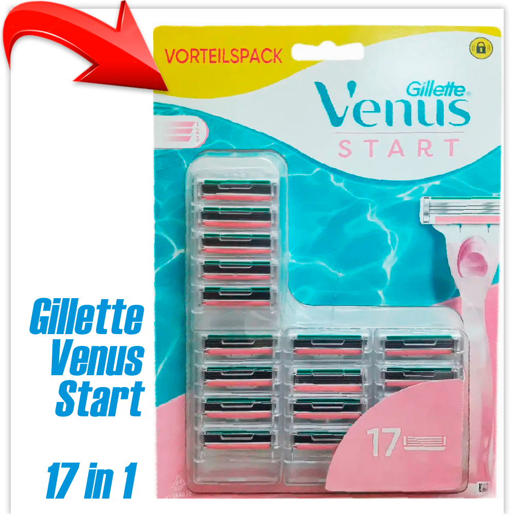Сменные кассеты для бритья Gillette Venus Start (17 шт) - фото 1 - id-p183555101