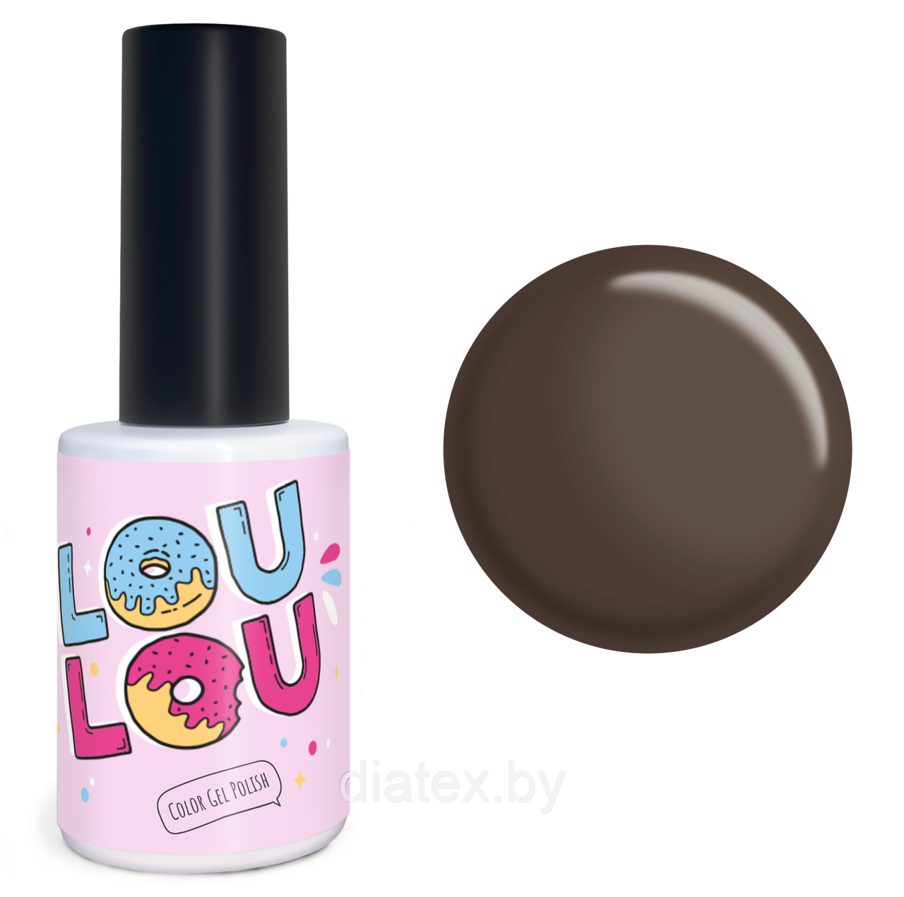 Гель-лак LOULOU № 802 (10мл.) коричневый классический