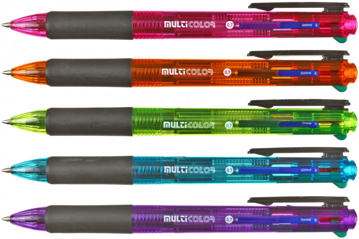Ручка шариковая автоматическая многофункциональная Berlingo Multicolor корпус ассорти, 4 стержня - фото 1 - id-p184679432