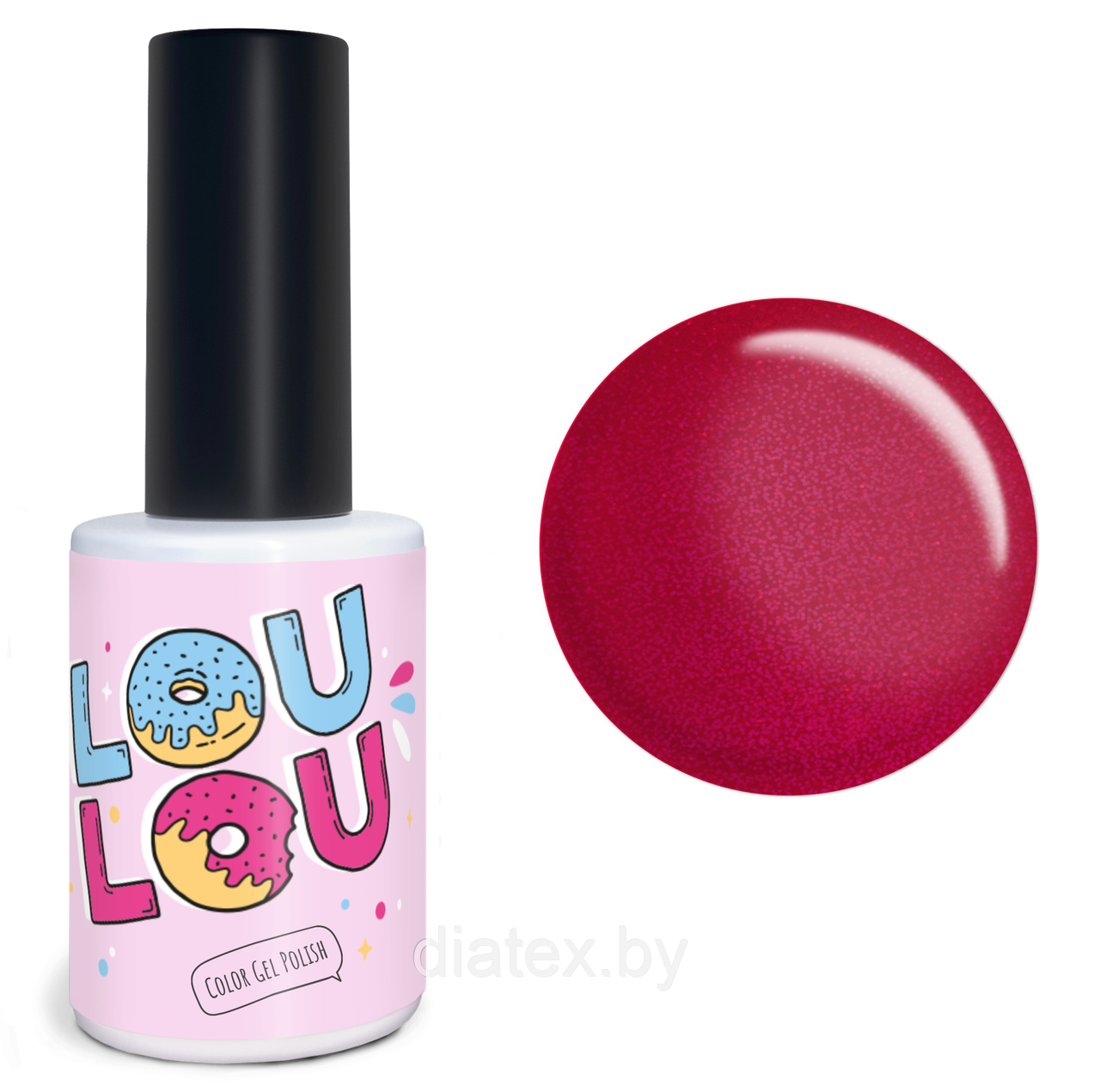 Гель-лак LOULOU № 114 (10мл.) красный яркий с шиммером