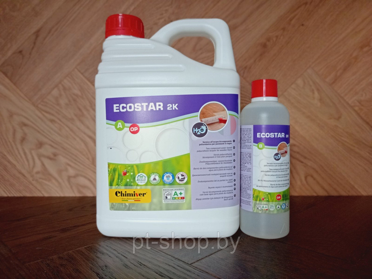 Двухкомпонентный, матовый лак для паркета Chimiver Ecostar 2K OP ( Чимивер Экостар 2K матовый)