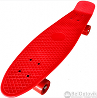 Скейтборд Пенни Борд (Penny Board) однотонный, матовые колеса 2 дюйма (цвет микс), до 60 кг. Красный