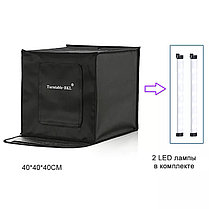 Портативный светодиодный складной LED лайтбокс для фото 40х40х40 см 6500K BKL (+фотофоны), фото 2