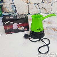 Кофеварка (турка) электрическая SuTai, 500мл Зеленая. Вкуснейший кофе дома