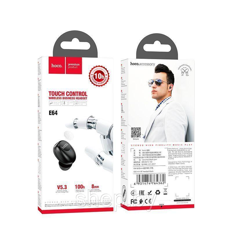 Bluetooth-гарнитура Hoco E64 mini цвет: белый,черный - фото 8 - id-p184692229