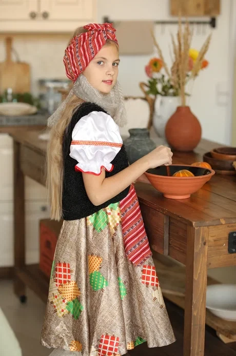 Детский карнавальный костюм для девочки Баба Яга Пуговка 1068 к-20 - фото 8 - id-p153840292