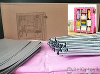 Шкаф складной каркасный тканевый WARDROBE mod.GY - 28, 170х44х124 см. Трехсекционный Розовый Цветы