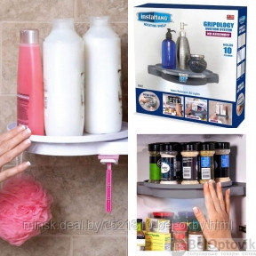 Угловая вращающаяся полка в ванную - 84 фото