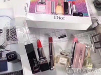 Подарочный набор Dior 5 в 1 (2 флакона духов, 2 оттенка помад, 1 объемный блеск для губ)