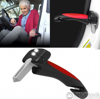 Универсальная автомобильная ручка Car Cane Handle 4 в 1(Поручень Фонарик Ножик Молоток)