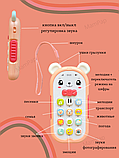 Детский музыкальный игровой развивающий телефон, обучающий телефончик для малышей МИШКА телефончик, фото 5