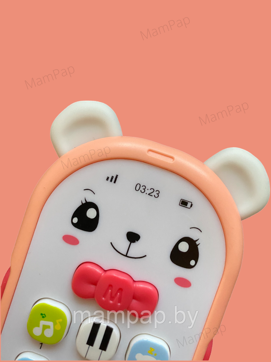 Детский музыкальный игровой развивающий телефон, обучающий телефончик для малышей МИШКА телефончик - фото 6 - id-p184694504