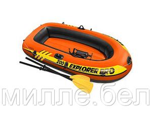 Надувная лодка двухместная Explorer PRO 200, 196х102х33 см + весла пластик.122 см, насос ручной, INT (INTEX)