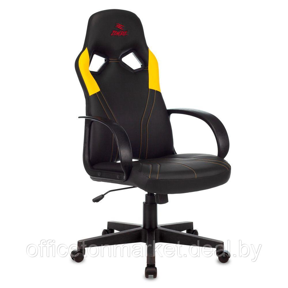 Кресло игровое "Zombie Runner", экокожа, пластик, черный, желтый - фото 1 - id-p179291173