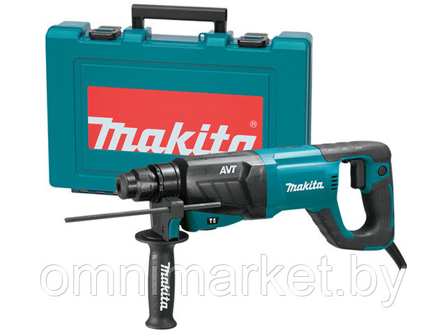 Перфоратор MAKITA HR 2641 в чем. (800 Вт, 2.4 Дж, 3 реж., патрон SDS-plus, вес 3.1 кг)