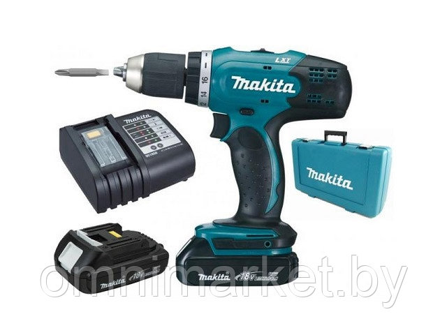 Аккум. дрель-шуруповерт MAKITA DDF 453 SYE в чем. (18.0 В, 2 акк., 1.5 А/ч Li-Ion, 2 скор., 42 Нм, шурупы до - фото 1 - id-p184706240