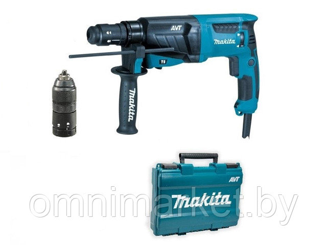 Перфоратор MAKITA HR 2631 FT в чем. (800 Вт, 2.4 Дж, 3 реж., патрон SDS-plus, ЗВП в комплекте, вес 2.8 кг) - фото 1 - id-p184706366