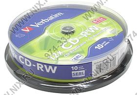 CD-RW Verbatim  700Mb 12x sp. уп.10 шт на шпинделе 43480