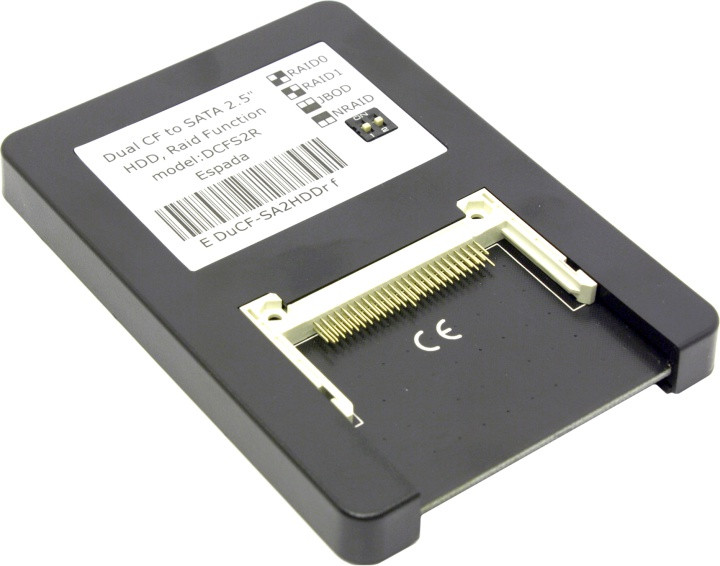 Espada DCFS2R EDuCF-SA2HDDr f 2xCF - SATA adapter 2.5", RAID