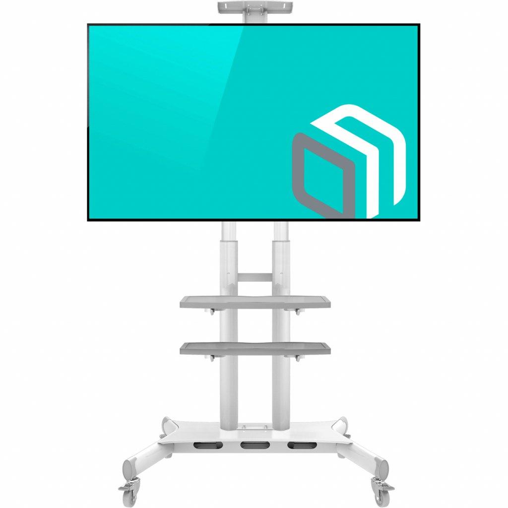 ONKRON TS1881 White Мобильная стойка для 1 ТВ 55-80"(VESA200-800x500, 1350-1650мм, 90.9кг)