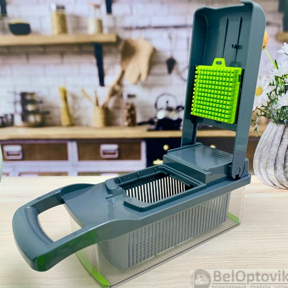 Многофункциональная ручная овощерезка терка Vegetable Chopper, 8 насадок (мультислайсер) - фото 4 - id-p184710901