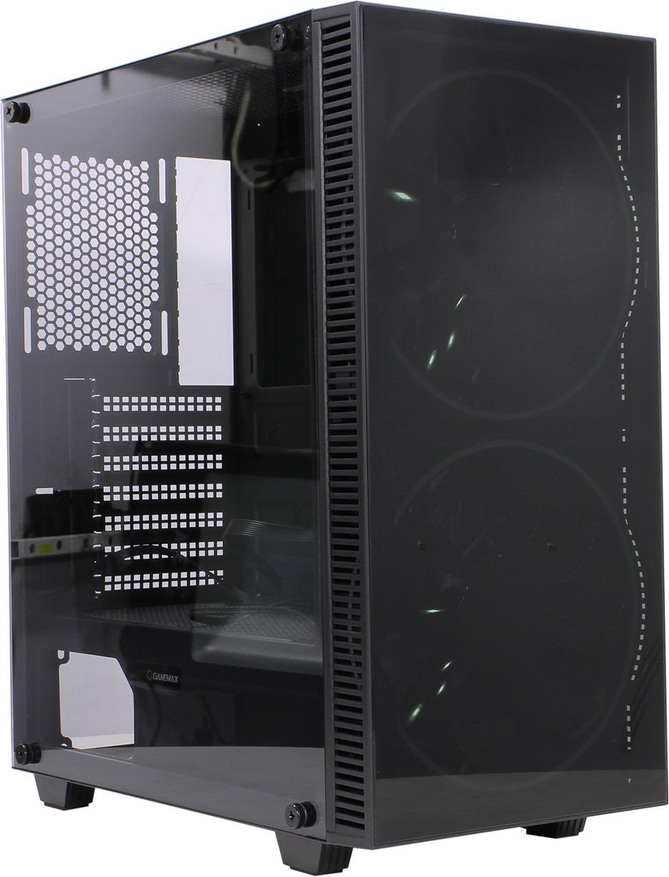 Miditower GameMax Black Hole ATX без БП, с окном