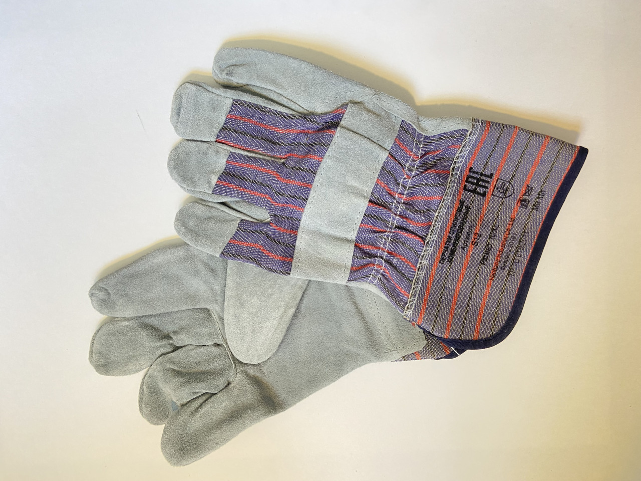Перчатки рабочие спилковые комбинированные цельный наладонник прорезиненный манжет - фото 1 - id-p184678827