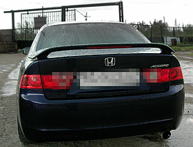 Спойлер Type S Honda Accord 7 '02-07, ABS-пластик, под покраску (фонарь стоп-сигнала)
