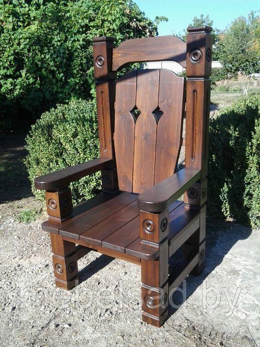 Кресло-трон садовое и банное из натурального дерева "Витязь"