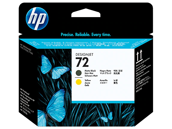 Печатающая головка-картридж HP 72 (C9384A), Матовый-черный, Желтый