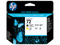 Печатающая головка-картридж HP 72 (C9384A), Матовый-черный, Желтый