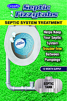 Биопрепарат для выгребной ямы,(1 табл. на 5 м.куб.) Septic Fizzytabs , (12 таблеток)