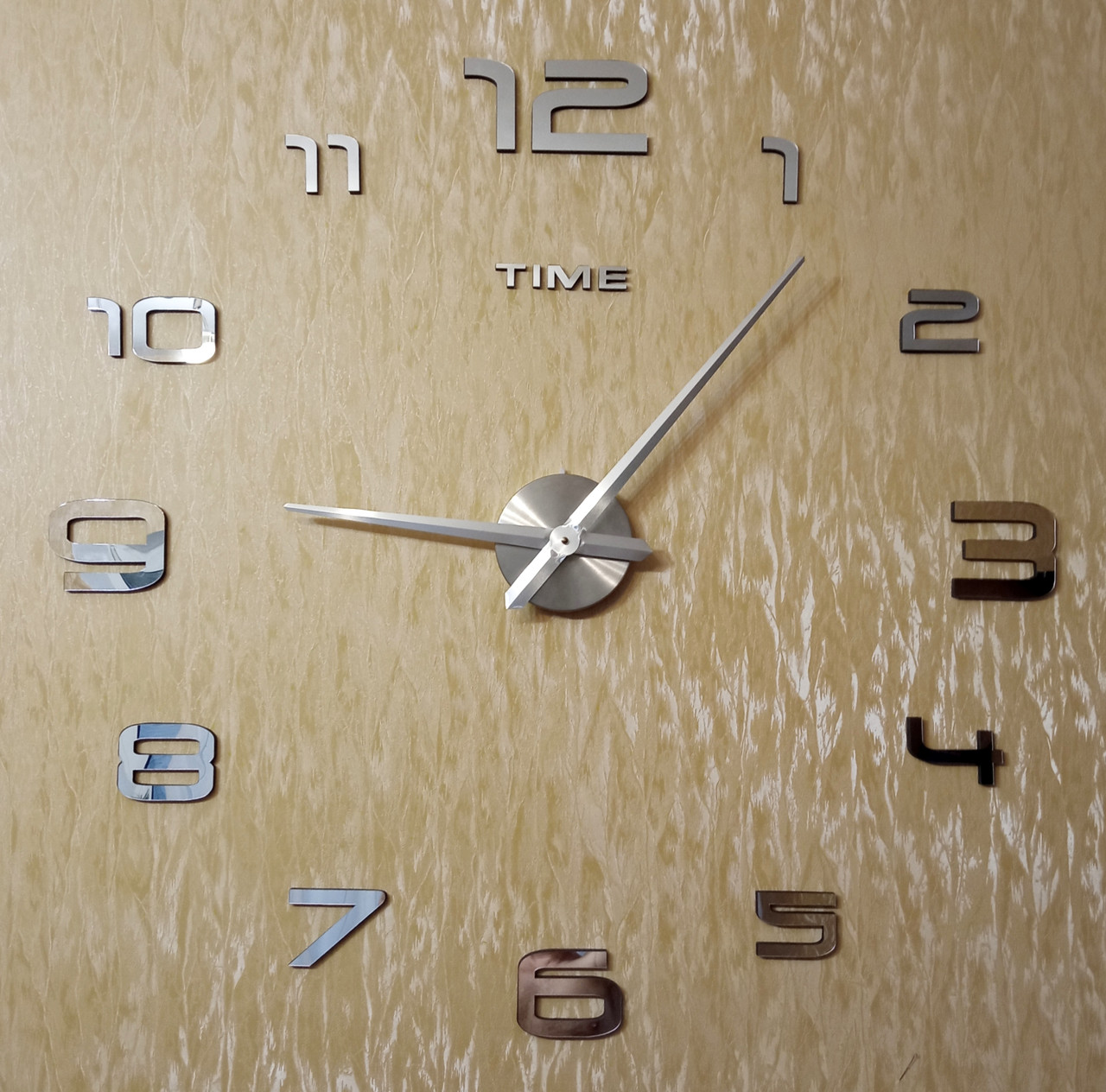 Настенные часы DIY Clock "Сделай сам" диаметр от 80 см.(цвета черный,серебро)