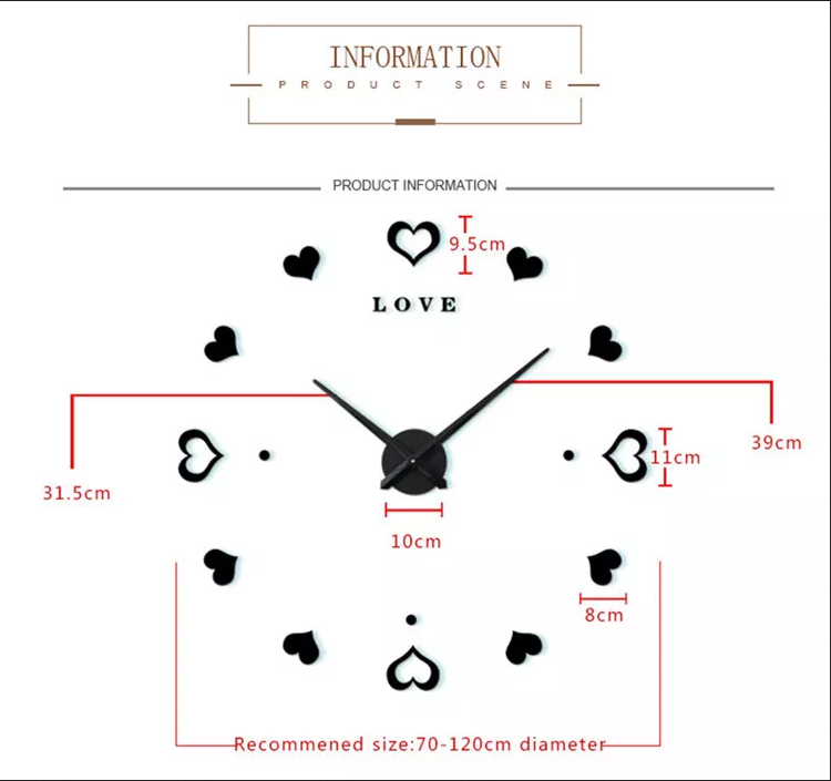 Часы настенные "СДЕЛАЙ САМ" диаметр от 80 см (LOVE) - фото 3 - id-p184733326