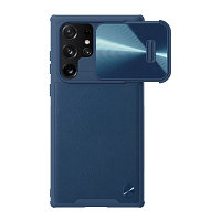 Силиконовая накладка Nillkin CamShield Leather Case S Синяя для Samsung Galaxy S22 Ultra