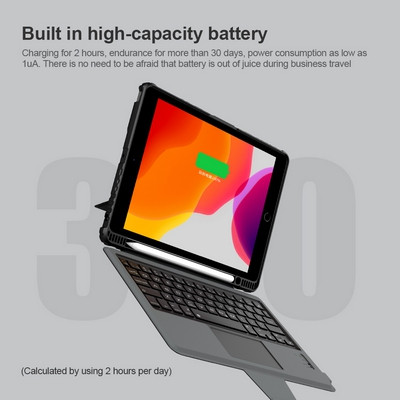 Чехол клавиатура Nillkin Bumper Combo Keyboard Case Черный для Apple iPad Air (2020) - фото 10 - id-p184733449