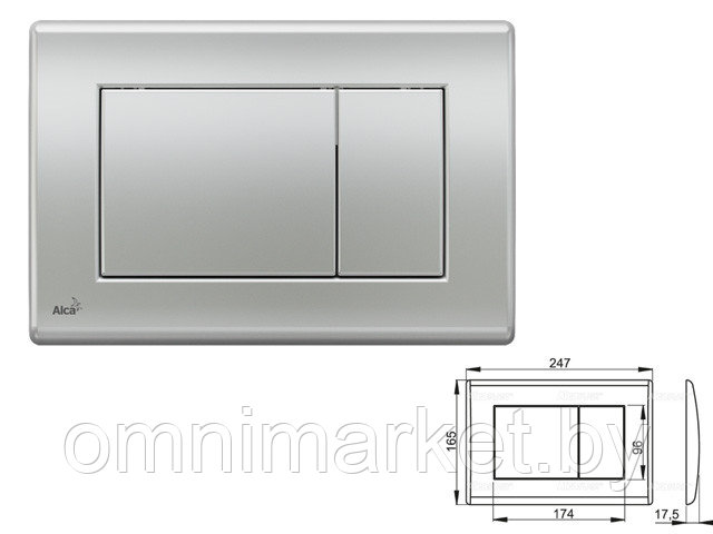 Кнопка для инсталляции (хром-матовая), Alcaplast
