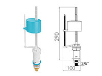 Поплавочный клапан нижней подачи воды, 3/8 - 1/2, лат. резьба, NOVA