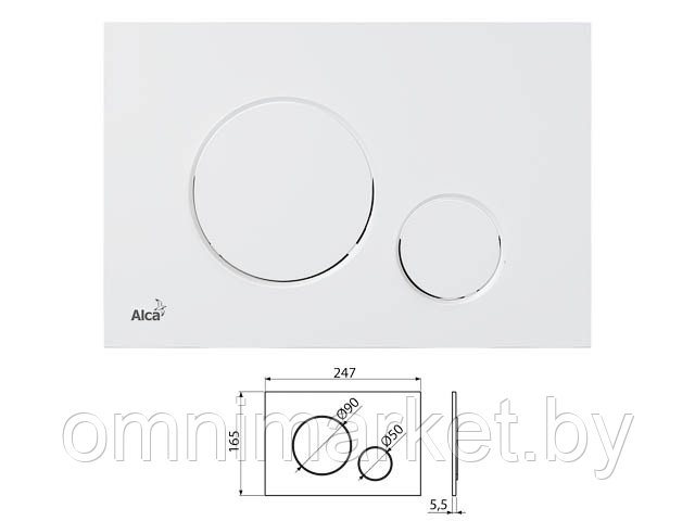Кнопка управления для систем инсталляции (бело-матовая), Alcaplast - фото 1 - id-p184753031