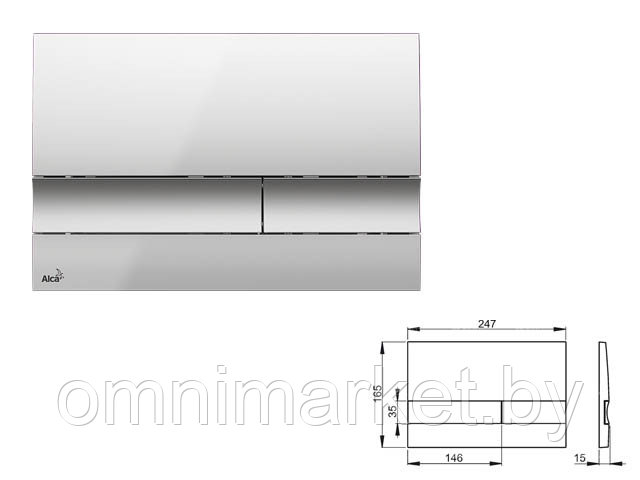 Кнопка для инсталляции (хром-мат), Alcaplast