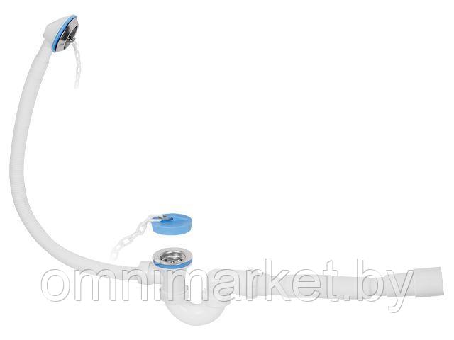 Сифон для ванны U-образный с выпуском и переливом 70 мм, с гибкой трубой 40х40/50, AV Engineering - фото 1 - id-p184753233