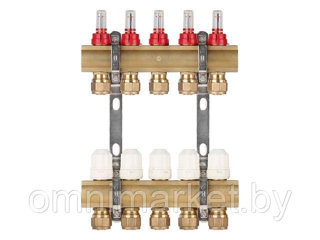 Коллекторная группа AVE777, 5 вых. AV Engineering (PRO серия Для теплого пола и водоснабжения)