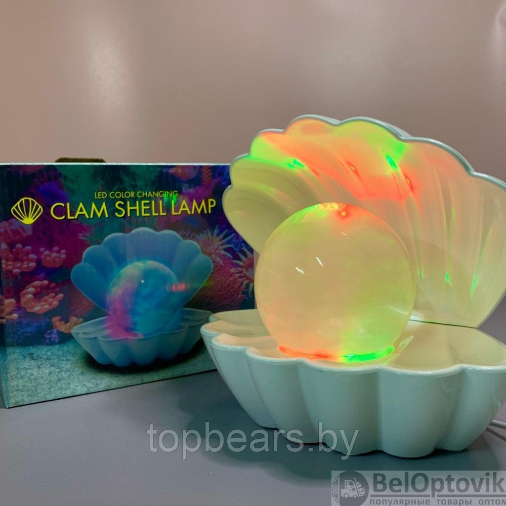 Ночник - светильник Сокровища моря Clam Shell Lamp (ракушка с жемчужиной) - фото 4 - id-p184758270