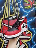 Кроссовки женские Nike Air Jordan 1/ подростковые/ высокие кроссовки/ красные, фото 3