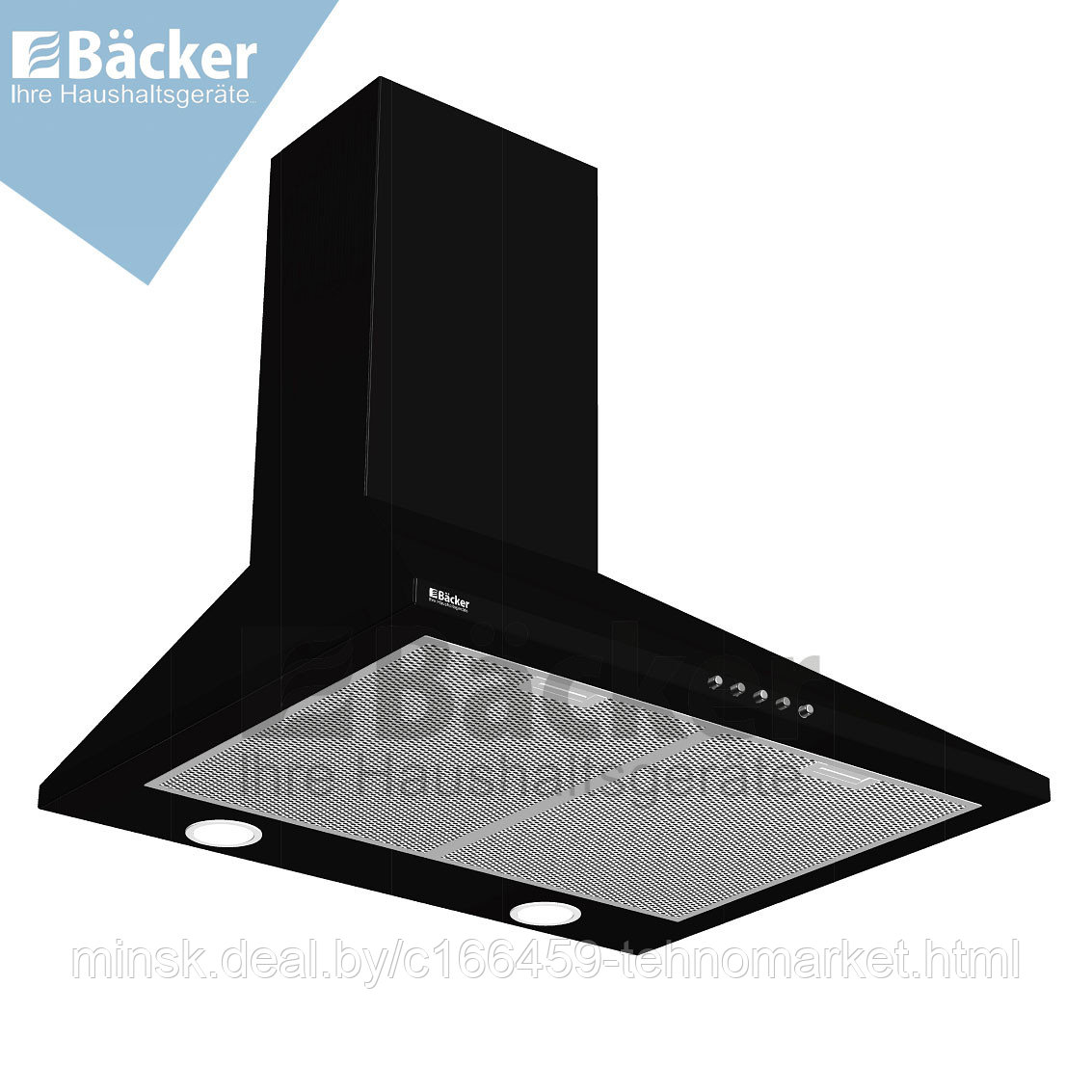 Кухонная вытяжка BACKER KH60A-F1 Shiny Black - фото 1 - id-p184767027