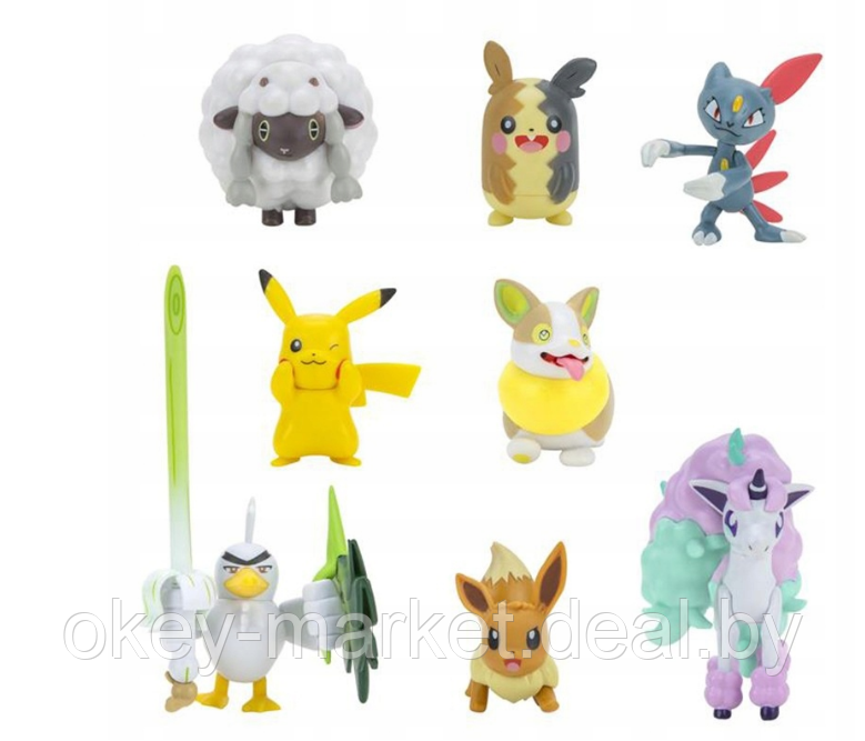 Набор фигурок Pokemon Jazwares 8 шт. PKW0185 - фото 4 - id-p184767290